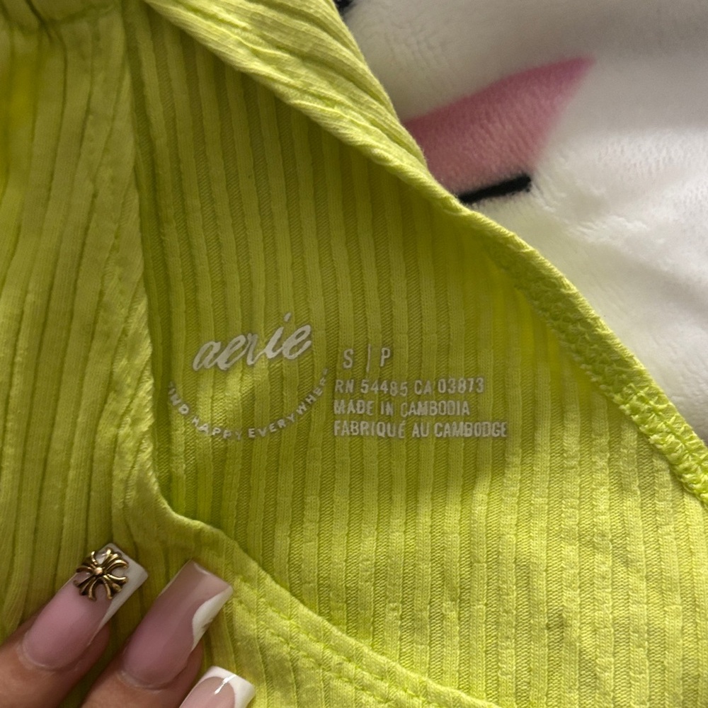 Aerie Vibrant Lime Ribbed Tee